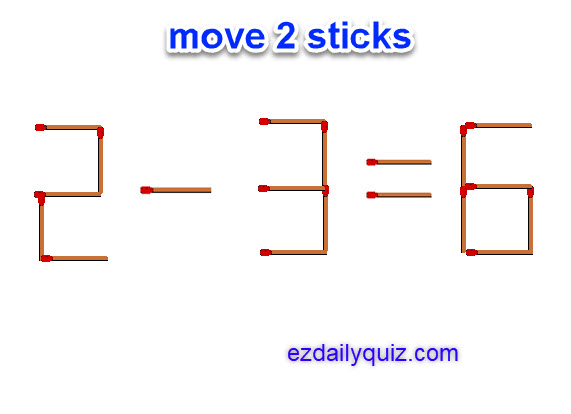 Move 2 stick to correct this equation